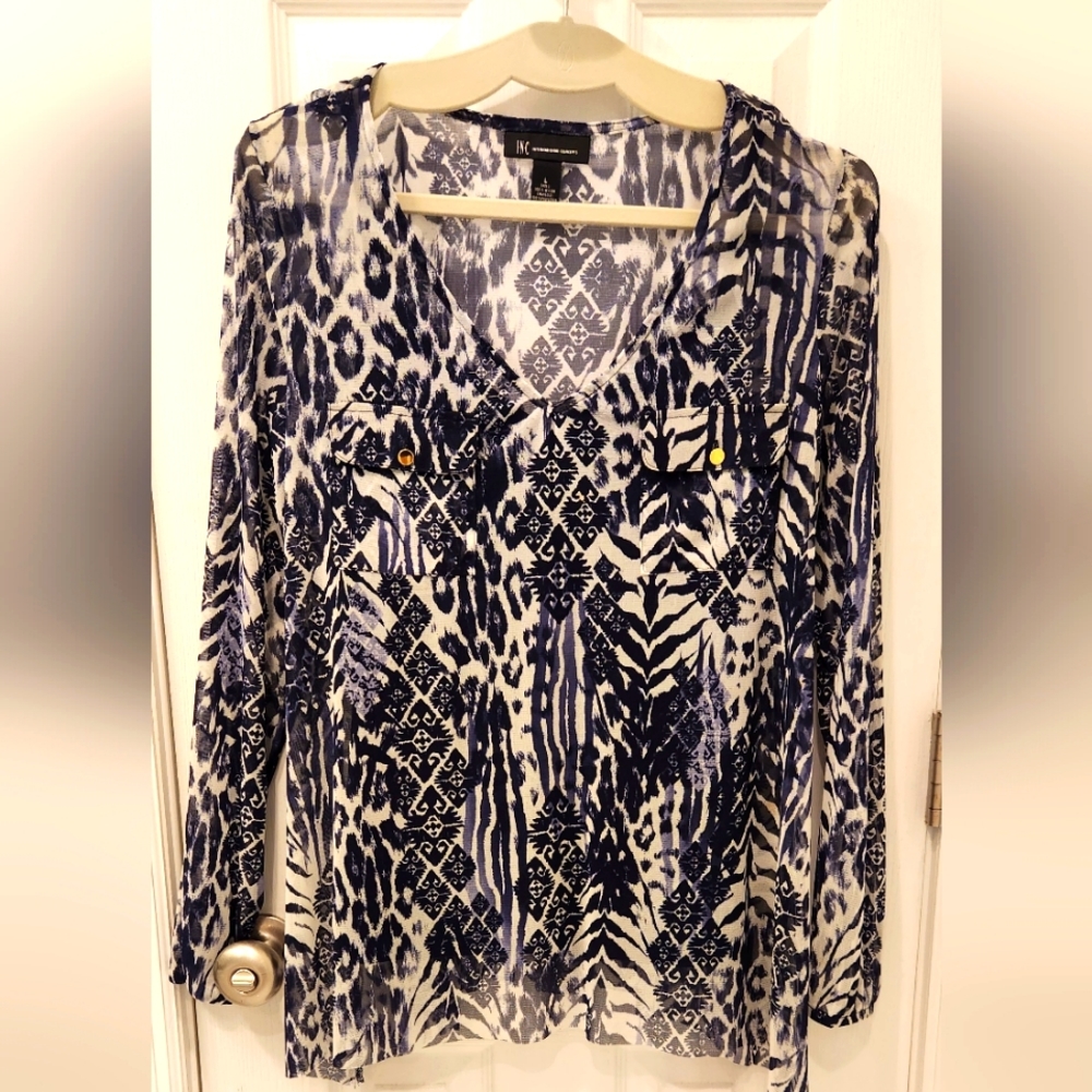 Long-sleeved Blouse with built in Black Cami